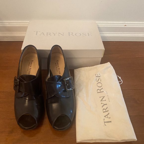 Taryn Rose Brown Peep Toe Oxford Heels - Picture 2 of 4